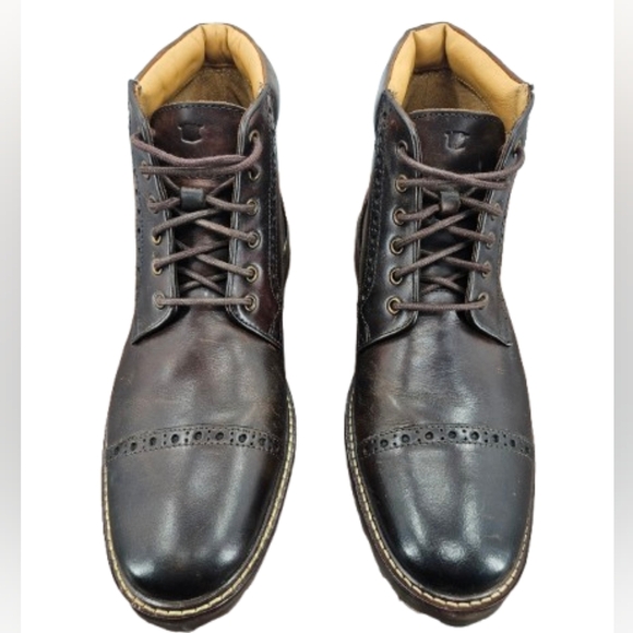 Florsheim Men's Fenway Cap Toe Brown Leather Boot Size 8D - Picture 1 of 13